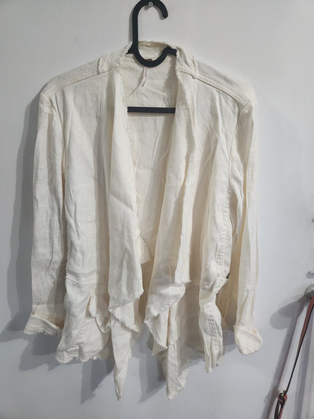 Free people linen blend jacket cardigan waterfall S